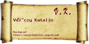 Váczy Katalin névjegykártya